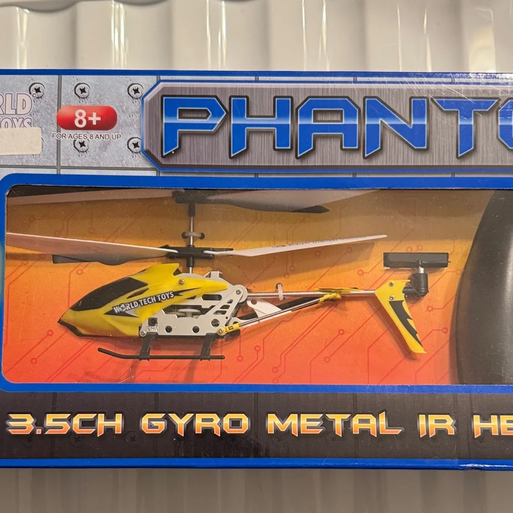 NIB Phantom Yellow Remote Control Metal Helicopter by World Tech Toys